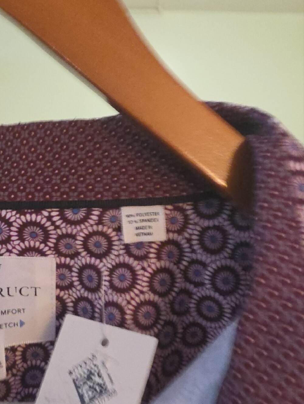 CON.STRUCT Men's Slim Purple Geometric Button-Down Shirt - Picture 3 of 11